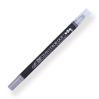 Kuretake Zig Clean Colour Dot Metallic Double-Sided Marker - Silver 102 - Stationery Pal